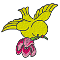 Free embroidery design: 	Chick with flower	